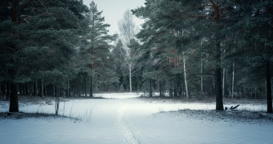 Stille snølandskap i marka, helseeffekt av stillhet og lavt støynivå.