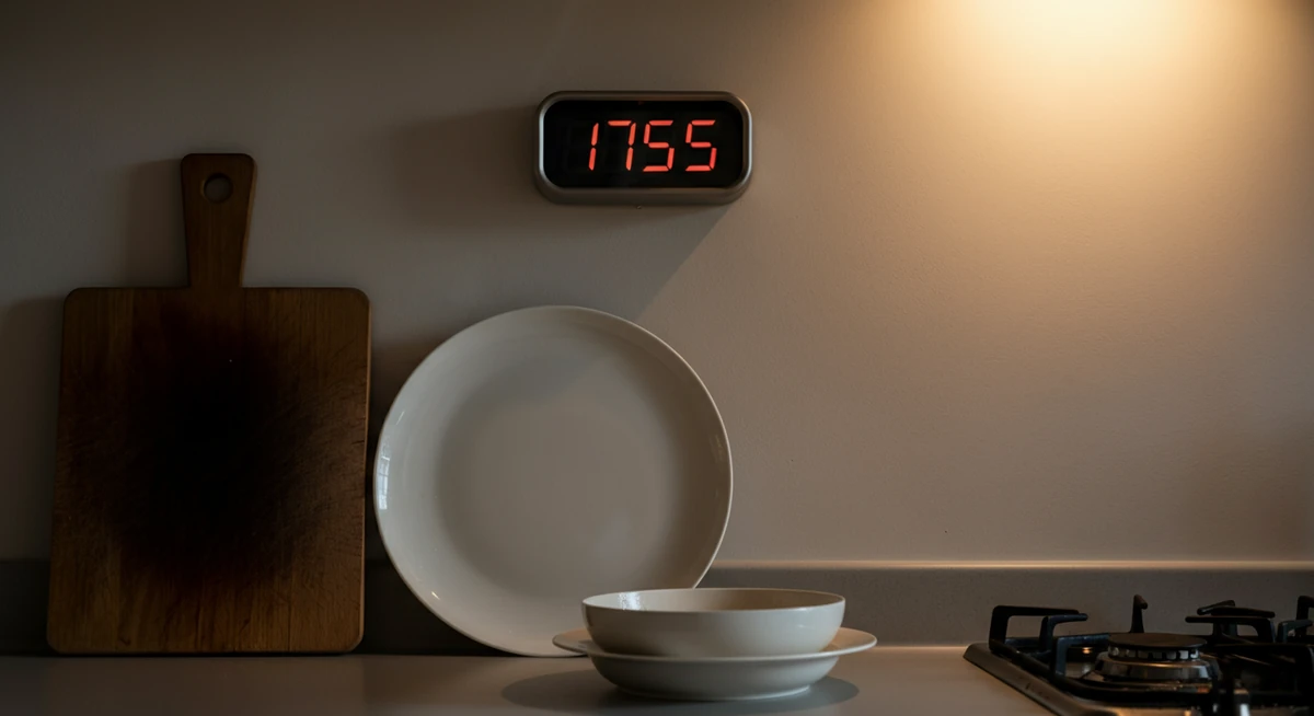 Klokken nesten 18 på norsk kjøkken, tidlig middag som naturlig tidsvindu.